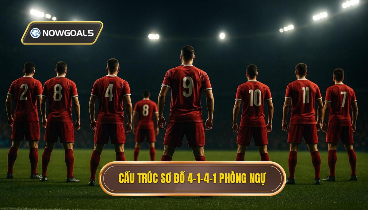 Cấu trúc nền tảng của sơ đồ 4-1-4-1 tập trung phòng ngự